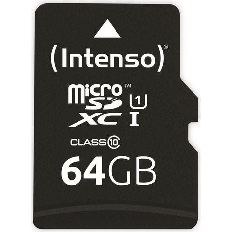 Intenso Micro SD Card 64GB UHS-I inkl. SD Adapter Professional (1/4)