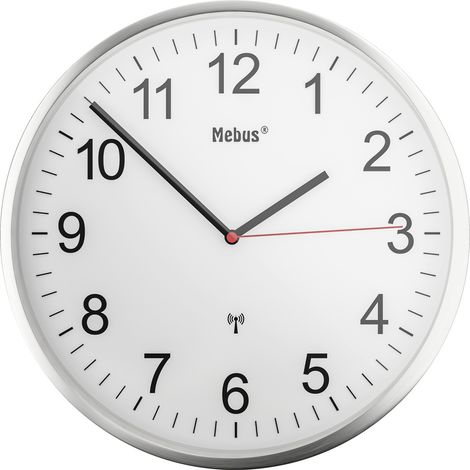 Mebus 19411 Funk Wanduhr 30 cm Silber (1/5)