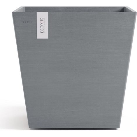 Ecopots Rotterdam 45 + Blumentopf mit Wasserreservoir - L 43,6 cm x B 43,6 cm x H 44,4 cm - Innen- und Außenbereich