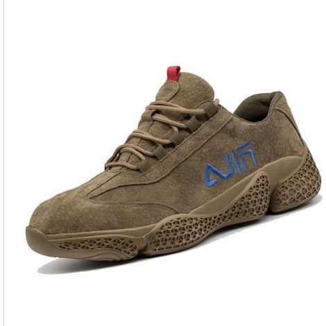 Chaussures de sécurité pour hommes, chaussures de travail légères, anti-écrasement et anti-perçage, kaki (fourseasons) -42 (1/5)