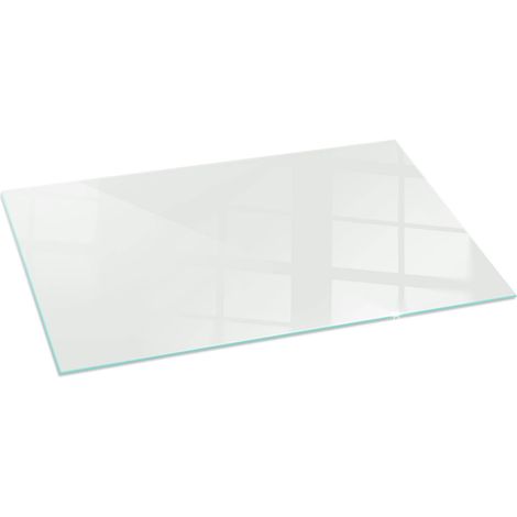 Plaque en verre trempé pour cheminée protection contre les braises et étincelles Couleur Ivoire 100x50 cm (1/5)