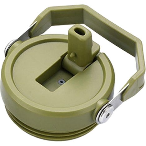 Mug isotherme pour enfants, idéal pour la cuisine d'extérieur, avec couvercle à clapet, coloris vert armée, paille et bec verseur à glace inclus. (1/5)
