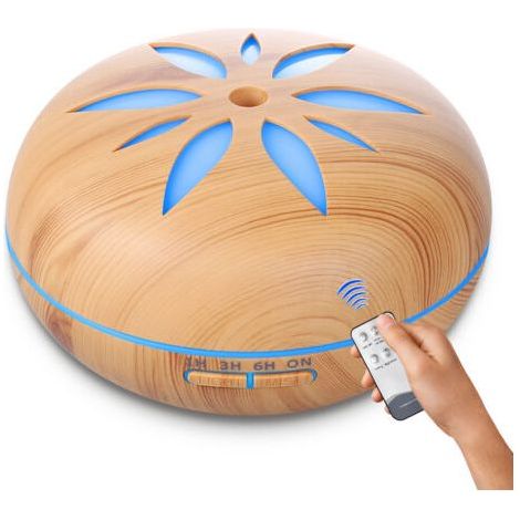 Diffuseur d'huile essentielle 550ml – Humidificateur ultrasonique avec télécommande – 7 couleurs changeantes – Arrêt automatique pour chambre et spa (1/5)