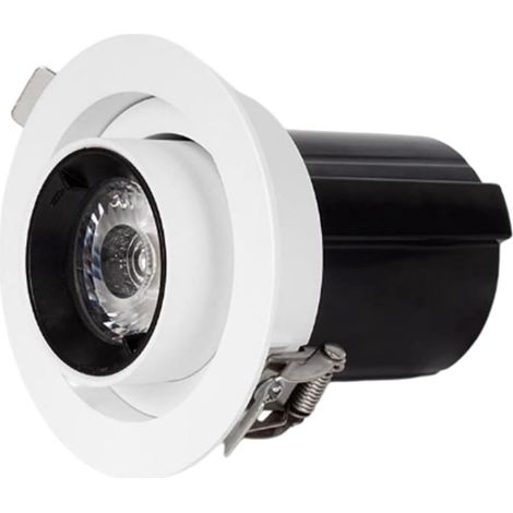 JSSEVN - Foco LED empotrable extensible de 12 W en aluminio, redondo, con LED COB, extensible y ajustable, iluminación regulable en tres colores (2800–6000 K). (1/5)