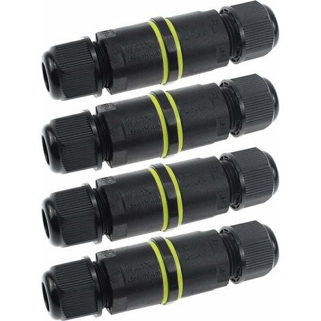 Caja de conexiones a prueba de agua, conector eléctrico para exteriores Caja de conexiones a prueba de agua IP68 de 3,5 mm a 7 mm (4 piezas) (1/5)
