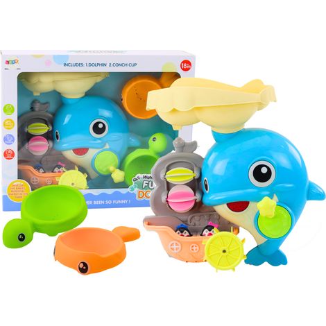 Blaues Delfin-Wasserspielzeug-Badeset (1/5)