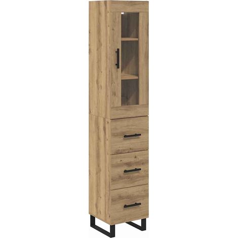 Alacena Roble artesanal 34,5 x 34 x 180 cm Madera contrachapada vidaXL