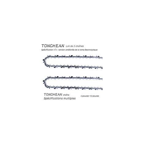 Lot de 2 chaînes de tronçonneuse 1/4' 32 maillons Lame galvanisée renforcée Faible rebond pour coupe précise - 5pouces (1/5)