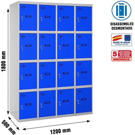 Simonrack SIMONLOCKER Garten- und Garagen-Schließfachschrank in Grau-Blau