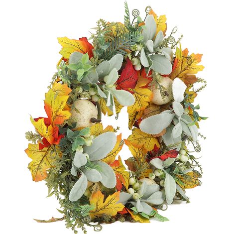 Kürbiskranz-Anhänger, 45 cm, geeignet für eine dezente Heimdekoration an Halloween und Thanksgiving. (1/5)