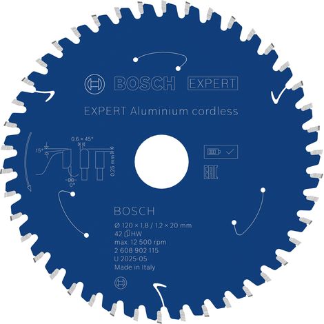 Bosch Aluminium cordless Circular Saw Blade 120 x 1.8/1.2 x 20 mm T42 2608902115 (1/5)