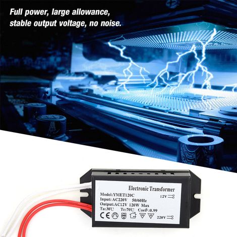 Transformateur électronique 220V vers 12V, convertisseur de tension, alimentation intelligente (120W) (1/5)