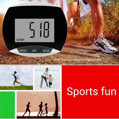 Schrittzähler mit Gürtelclip, multifunktionaler Schrittzähler mit LCD-Display, passendes Fitnesszubehör (1/5)