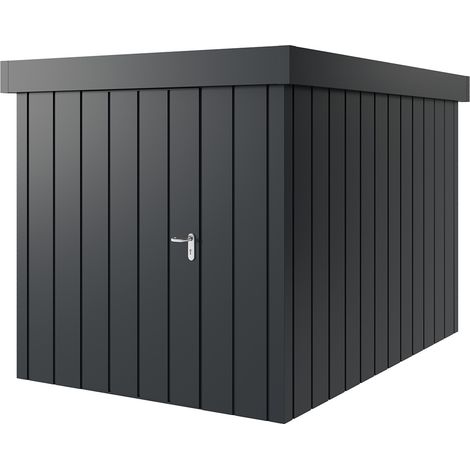 Hörmann Metall-Gerätehaus "Juno" mit Flachdach, JFD7 - Modern, 214 x 310 cm (B x T), anthrazit, 1-flüglige Tür, Anschlag links (1/5)
