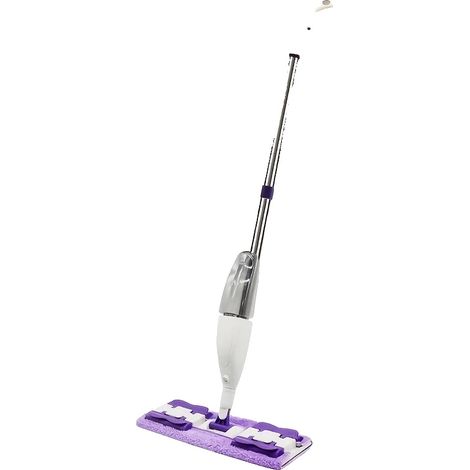 Mop de nettoyage de sol, tampons lavables, réservoir d'eau rechargeable, BLANC (1/2)