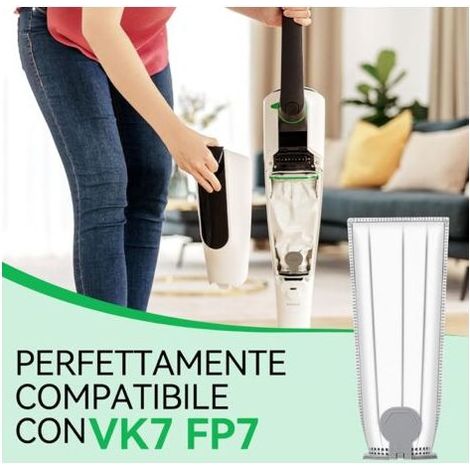 15 sacs d'aspirateur pour Vorwerk Kobold VK7, compatibles avec Vorwerk Kobold VK7 FP7, avec 3 filtres HEPA, pièces de rechange pour sac filtrant, sac à poussière de rechange pour Kobold (1/5)