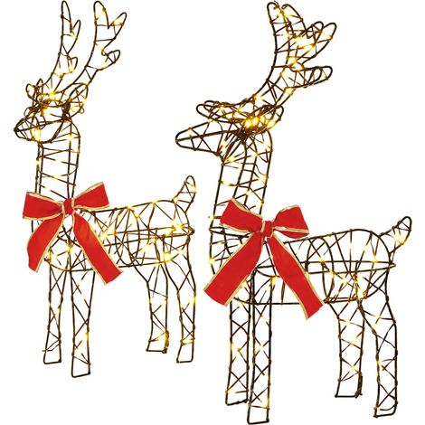 3D Christmas Reindeer LOVIISA 2 pcs 180 LEDs Warm White vidaXL (1/5)