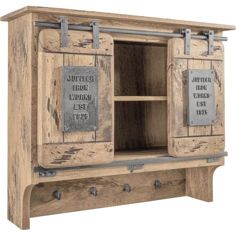 RAILWAY 360 mensola in legno di mango - laccato / Sbiancato 90x30x75