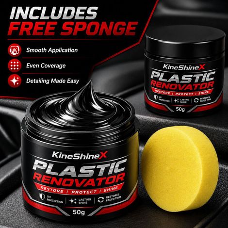 KineShineX Auto-Kunststoffteile-Reparaturmittel, schwarzes Innenraum-Polierwachs, Anti-Aging-Aufbereitungsmittel, repariert Kratzer (1/5)