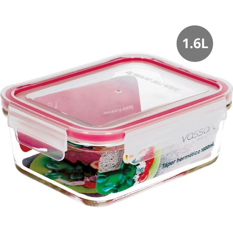 Taper hermetico rectangular cristal 1600ml. GSC 2703107 (1/5)