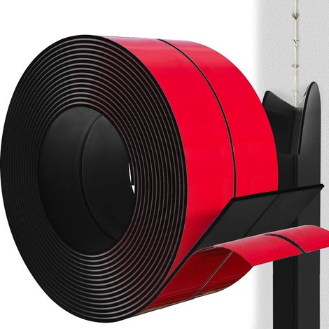 Protection Angle Mur Souple Autoadhésive 4cm x 6m, Protection Bord de Table Flexible, Etanche, Décorative, Bande de finition en PVC pour cuisine, salle de bain(Noir) (1/5)