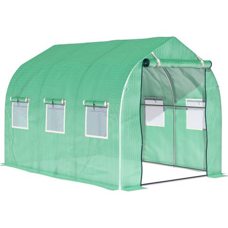 Walk-In Polytunnel Greenhouse with Windows and Door for Garden and Backyard,3 x 2 M Size