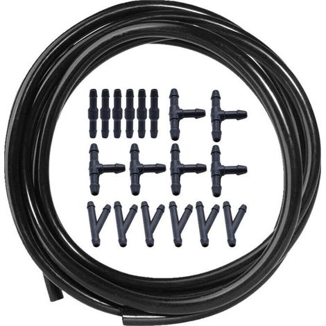 Tuyau Lave-Glace - 200 cm - Universel Pour Système Lave-Glace Automobile - Kit Réparation Avec 18 Connecteurs (1/4)