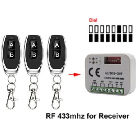 Télécommande de porte de garage 433 868 MHz RX Multi 300-900 MHz AC/DC 9-30 V Télécommande (1/5)