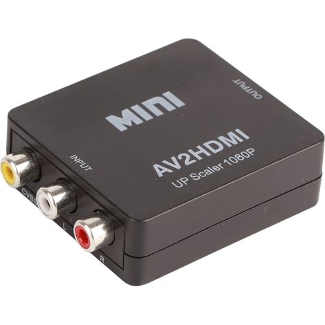 Convertisseur AV vers HDMI 1080P Noir, Adaptateur Vidéo Haute Définition pour Console et TV, Transformation Signal Composite vers HDMI, Processus Direct sans Échantillon, Édition Chili (1/5)