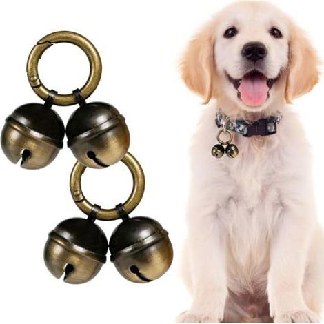 Lot de 2 clochettes extra bruyantes pour collier de chat et de chien, traqueur d'animaux de compagnie fauconnerie,breloques laiton (1/5)
