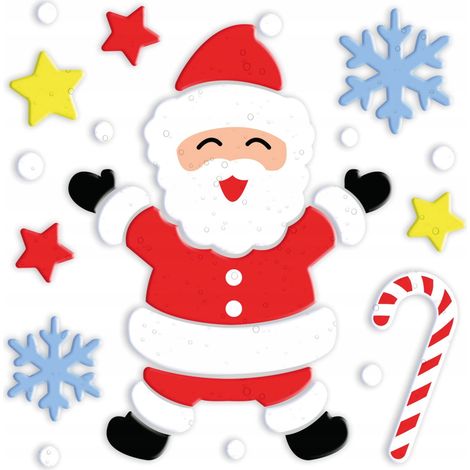 Decorazioni in gel per finestre, specchi, vetri, Babbo Natale, Natale, inverno (1/4)