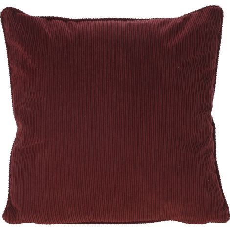 Coussin décoratif en velours côtelé avec passepoil, 40 x 40 cm