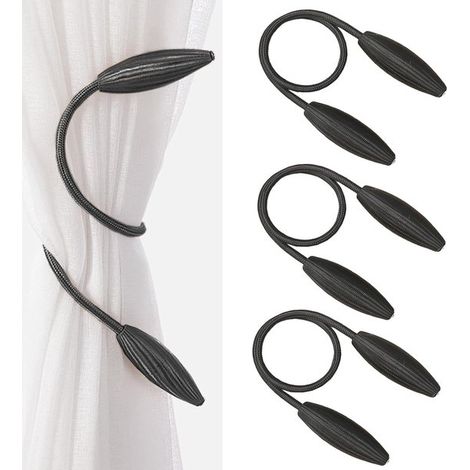 Set di 8 fermatende / clip per tende,Fermatende in lega e poliestere,Per decorare finestre in cucina,soggiorno e ufficio (Grigio) (1/4)