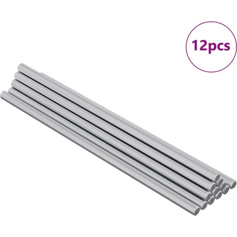 Asta Filettata 12 pcs Argento 6 x 170 mm Acciaio vidaXL
