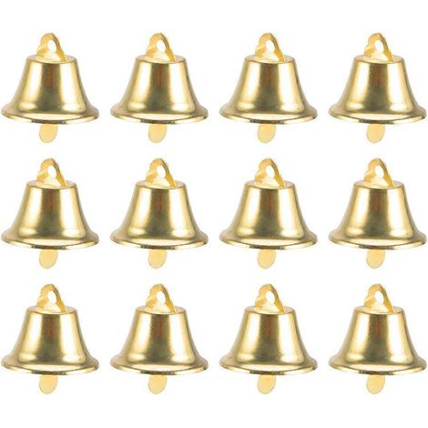 100 pièces de mini cloches décoratives à suspendre, à faire soi-même, pour décorations de Noël (diamètre 20 mm)-2cm-Golden
