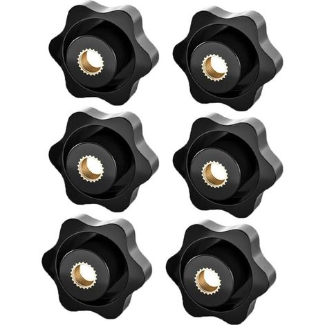 6 Pièces écrous à poignée en étoile M8 - écrou moleté, écrou de serrage M8, bouton serrage à tête étoile,écrous à poignée moletés pour appareils électroniques mécaniques et industriels (1/4)