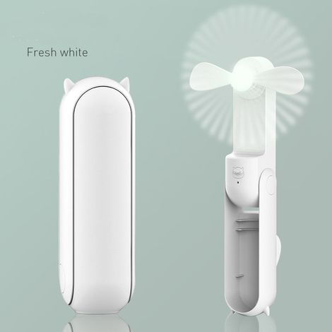 Nuevo ventilador portátil multifuncional para estudiantes, ventilador de bolsillo recargable por USB, mini ventilador plegable blanco. (1/5)