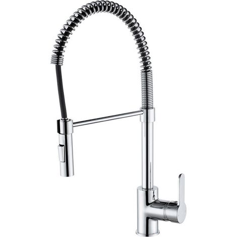Prima Professional Single Lever Spray Pull Out Kitchen Sink Mixer Tap - Chrome (1/2)