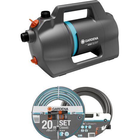 GARDENA Kit pompe d'arrosage de surface 4100 Silent. 550 W. 4100 l/h à 3,6 bar. Silencieuse. (09051-20) (1/8)