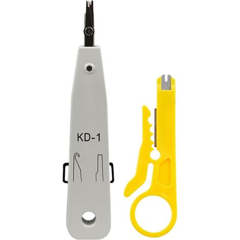 Outil de Pose LSA et Kit de Brassage pour Prise Réseau Ethernet RJ45 Cat6, Cat6A et Cat7, Pince à Sertir et Insertion avec Crochet, Lame et Coupe-Fil (1/5)