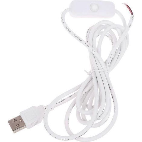 Câble d'alimentation USB 5V pour bande LED avec interrupteur marche/arrêt fiable (1/4)