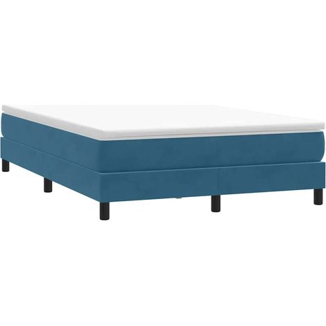 Boxspringbett ohne Matratze Dunkelblau 140x210 cm Samt vidaXL
