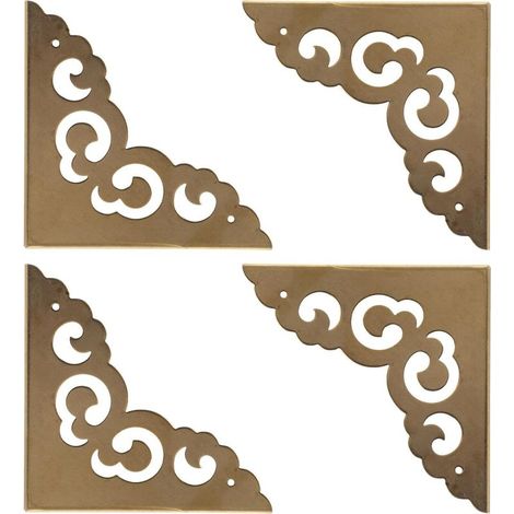 d angle en laiton vintage 8 cm lot de 4 pour bo tes et (1/5)