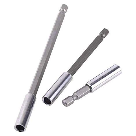 SUNXURY 3 piezas 1/4" 60/100/150 mm Taladro eléctrico Destornillador Punta hexagonal Portabrocas Barra de extensión Portabrocas Vástago de broca magnética Herramienta (1/5)