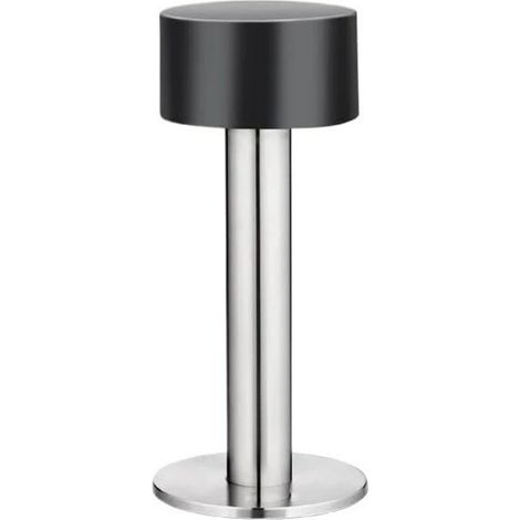 Fermaporta in gomma e acciaio inox, non necessita di foratura, per pavimento, parete, chiodi (argento 100 mm) (1/4)