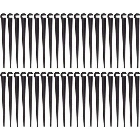 Piquets de Support de Tuyau d'irrigation Support Piquet de Tube Irrigation Goutte à Goutte Plastique Outil de Jardinage,Paquet de 100(Taille d'ouverture 1/4 pouce) (1/5)