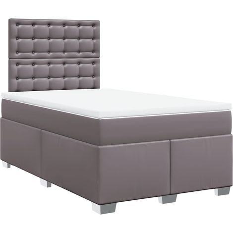 Maison Exclusive - Giroletto a Molle con Materasso Grigio 120x190 cm in Similpelle