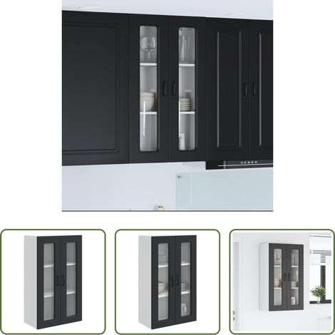 Küchenwandschrank - Küchenschrank Kalmar Schwarz 60 x 31 x 100 cm Holzwerkstoff (1/5)