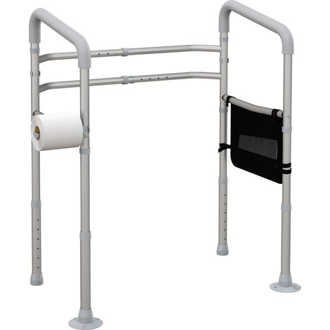 HOMCOM Adjustable Toilet Safety Frame with Additional Rubber Tips Storage (1/5)