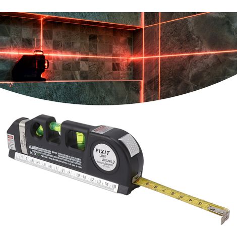 Cet outil 3 en 1, combinant niveau laser, niveau en croix et niveau à bulle, est utilisé pour les plans de construction, la fixation murale, l'écriture, le dessin et la décoration intérieure. (1/5)